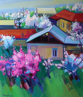 Spring Village Painting