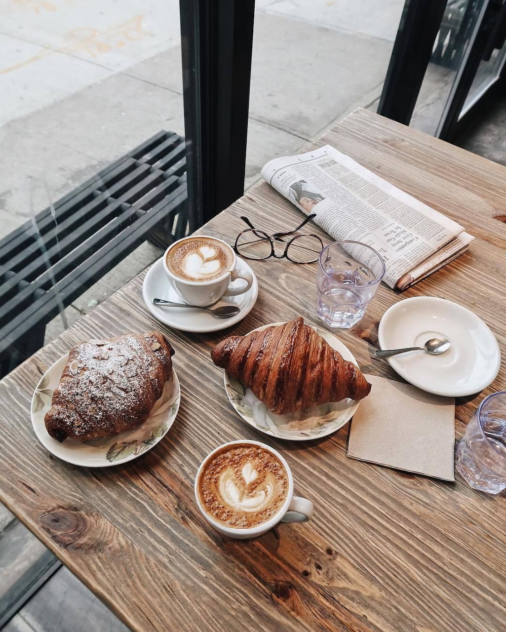 Lattes and Croissants Breakfast