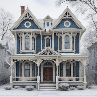 Victorian House in Snow