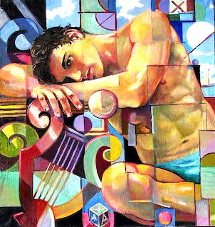 Cubist Portrait Colorful Geometric