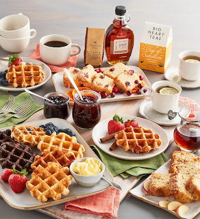 Breakfast Waffles and Coffee Spread