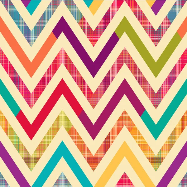 Colorful zigzag chevron pattern with textured geometric stripes