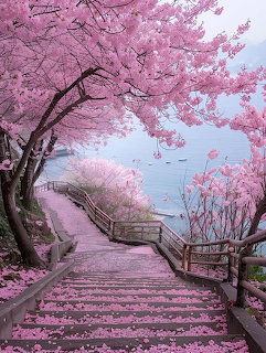 Cherry Blossom Stairway