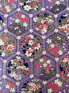 Japanese Floral Hexagon Fabric