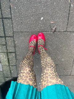 Leopard Print Tights Red Shoes
