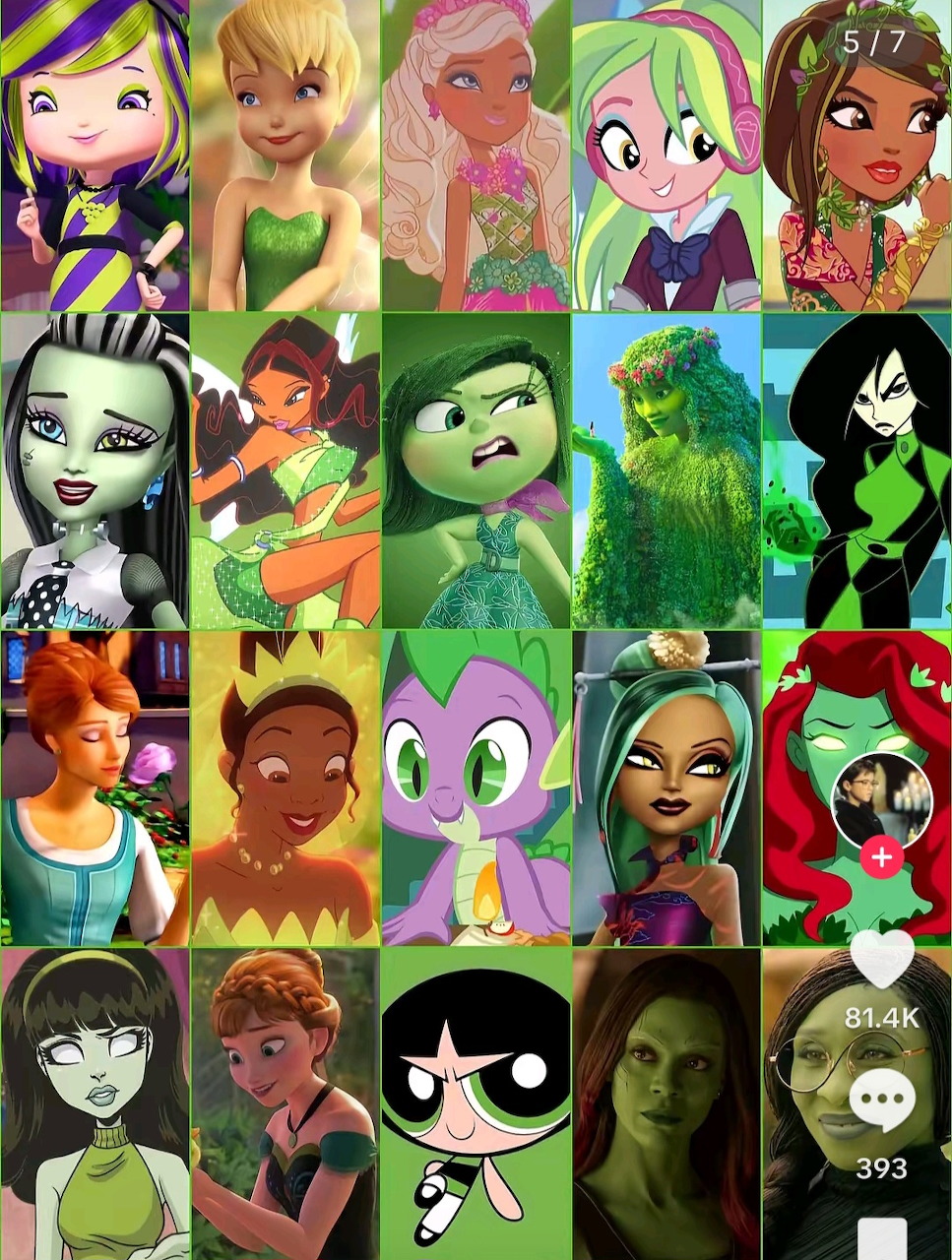 Collage of various Disney animated characters in bright colors.