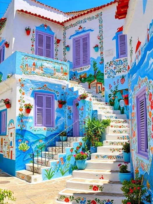 Greek Island Blue Village
