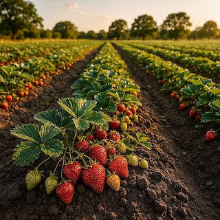 Strawberry Field Rows