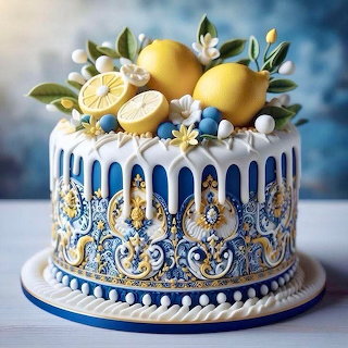 Lemon Blueberry Decorated Cake