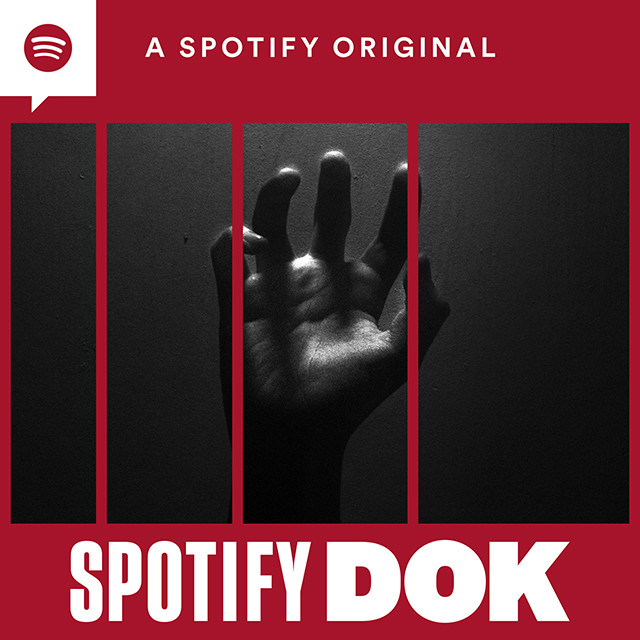 Graphic cover art showing a black-and-white hand between red vertical bars on a dark background