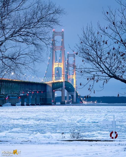 Mackinac Bridge Winter