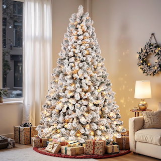 Snowy Christmas Tree with Presents