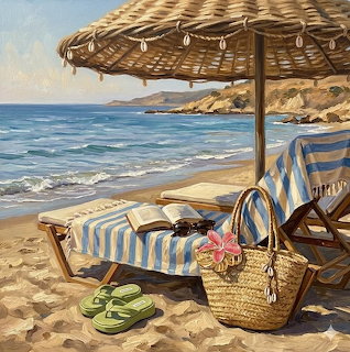 Beach Loungers and Umbrella