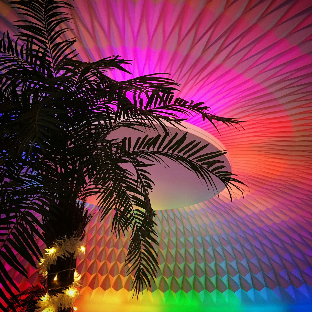 Rainbow Neon Palm Tree