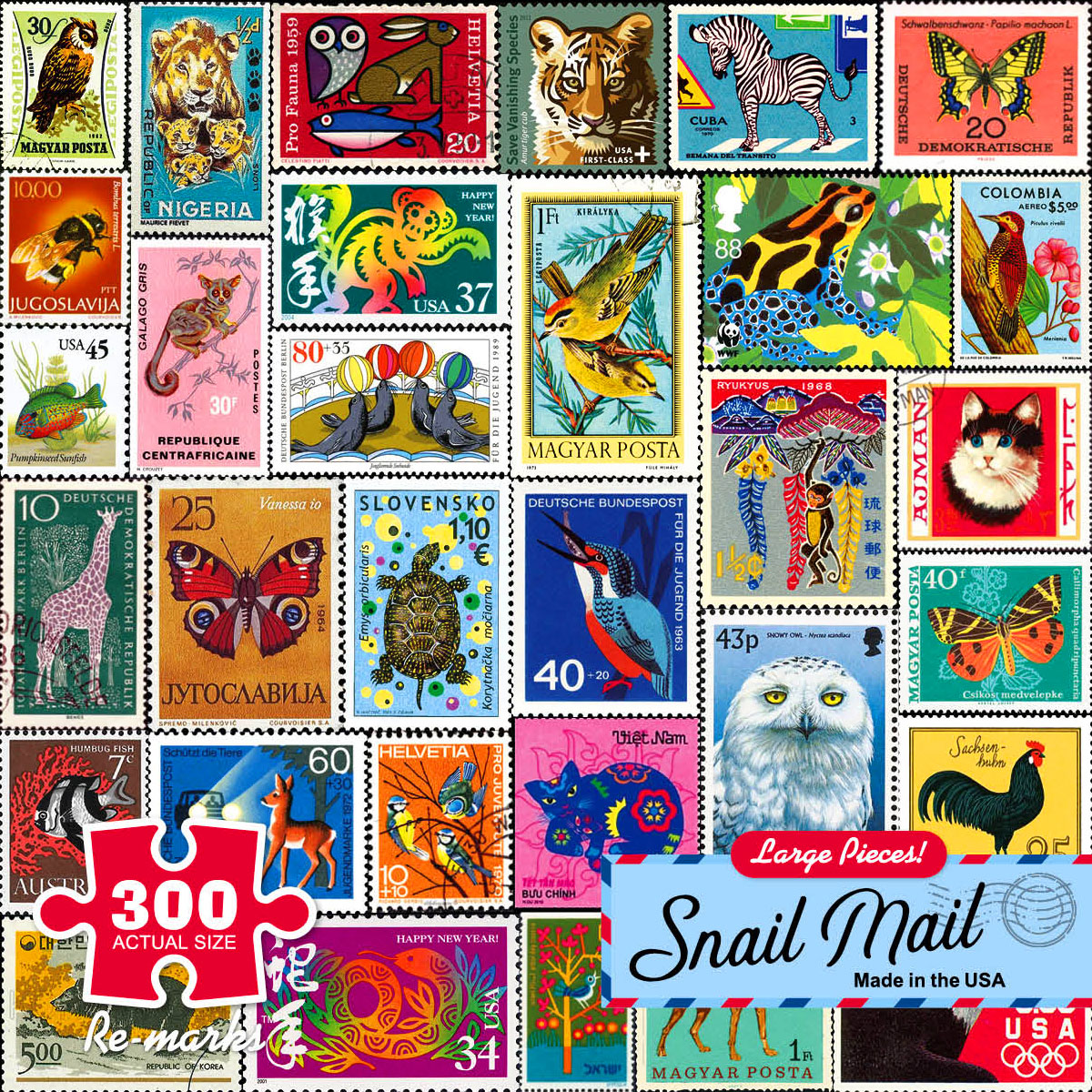 Vintage Postage Stamps Collage