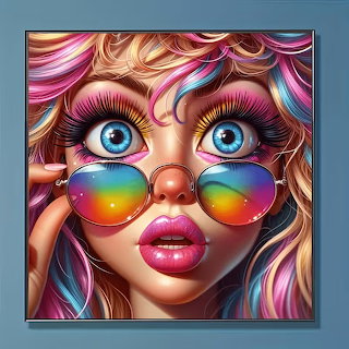 Girl with Rainbow Sunglasses