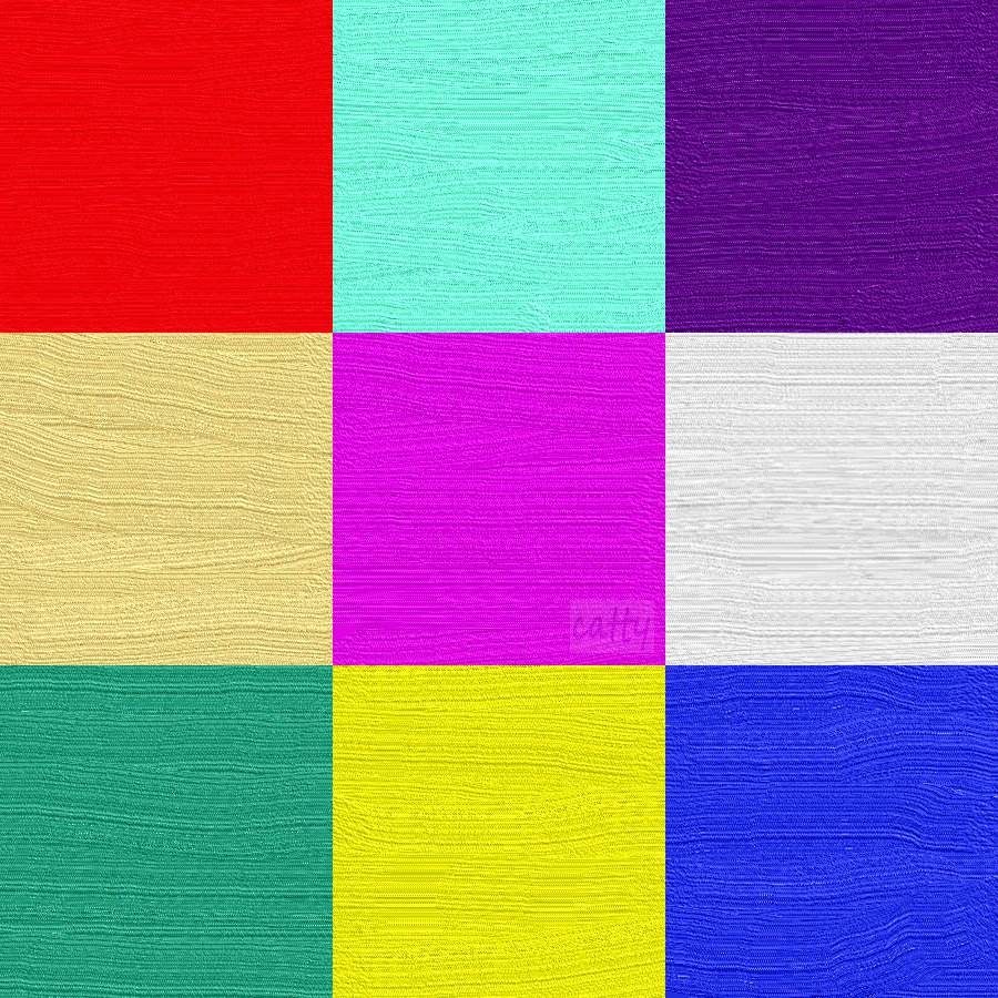 Grid of nine bright colored squares arranged in three rows
