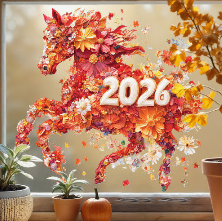 New Year holiday decorations scene