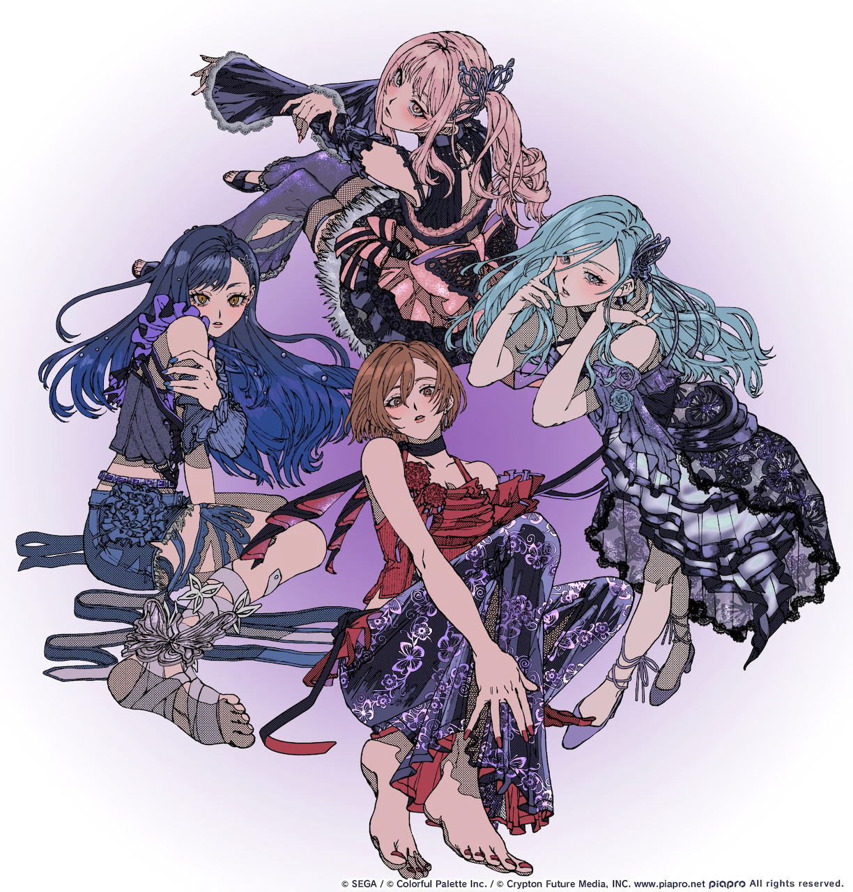 Four Anime Girls