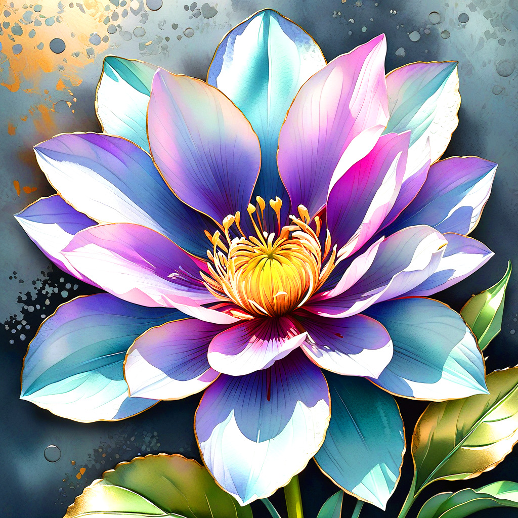 Iridescent Lotus Flower Bloom