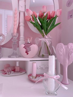 Pink Tulips Vanity Decor