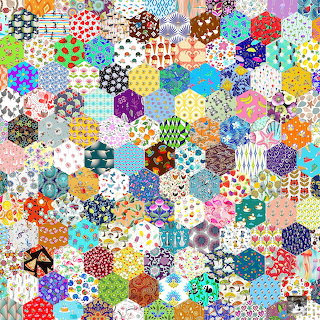 Colorful Hexagonal Patchwork Quilt