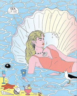 Sea La Vie Mermaid Illustration