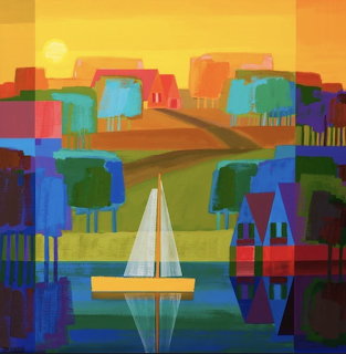 Abstract Sailboat Landscape
