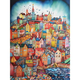 Abstract Fishing Village