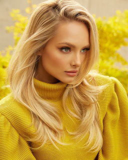 Blonde Woman Yellow Sweater