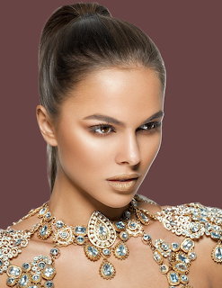 Glamorous Model Gold Jewelry