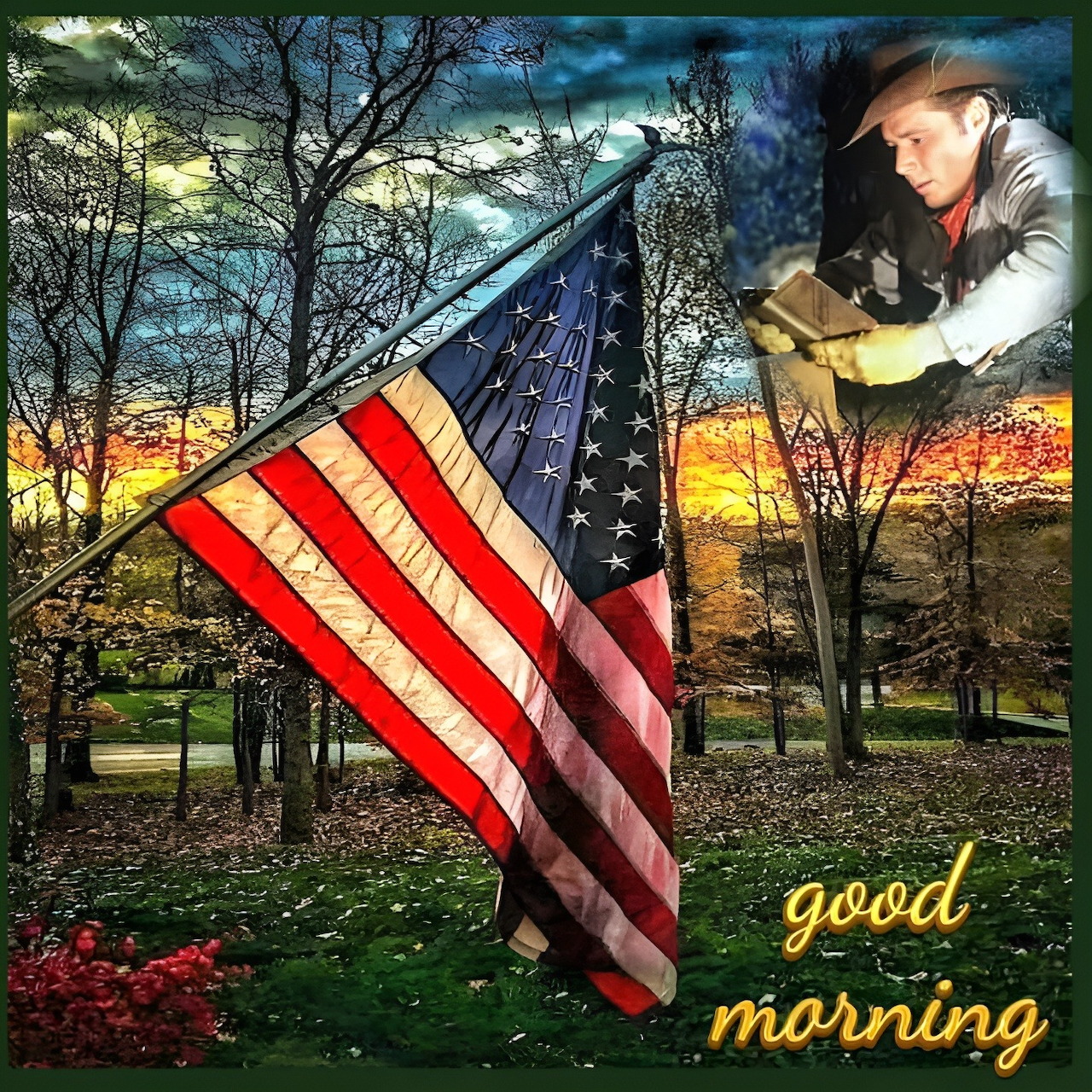 American Flag Sunrise