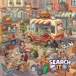 Street Food Market Scene