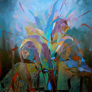 Floral Abstraction Oil Painting