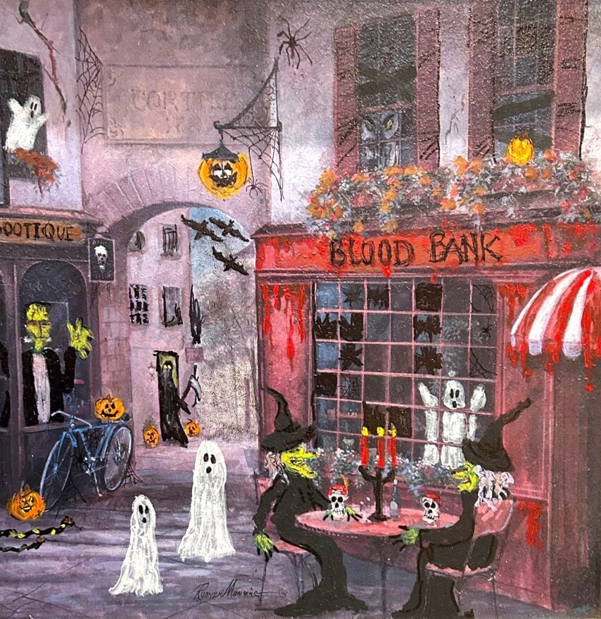 Halloween Blood Bank Folk Art