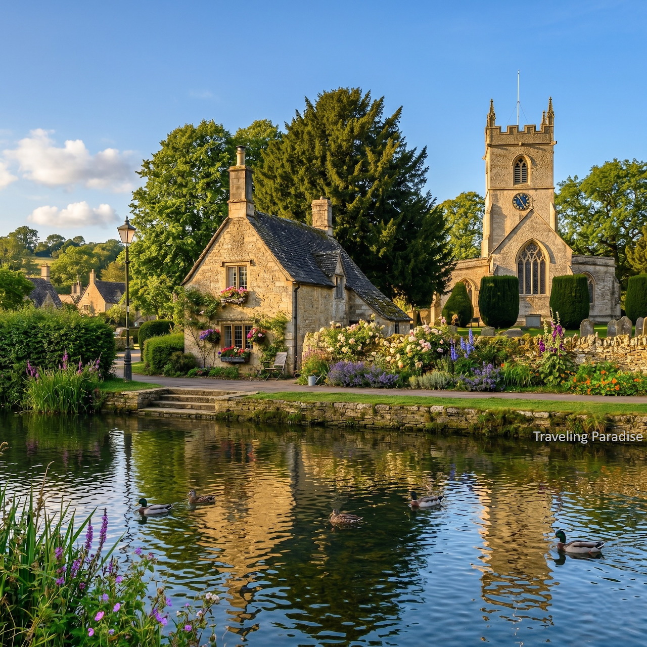 Derbyshire Village Church Pond