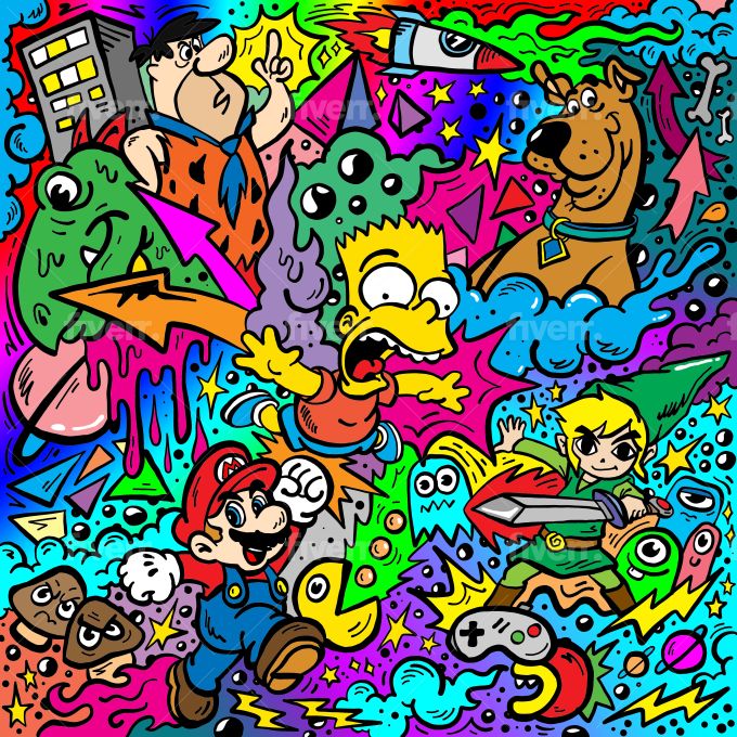 Cartoon Chaos Collage