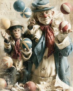 Vintage Juggling Clown