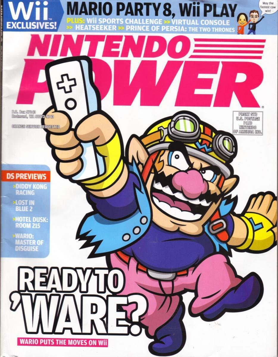 Magazine cover showing Wario and WarioWare characters in colorful cartoon style