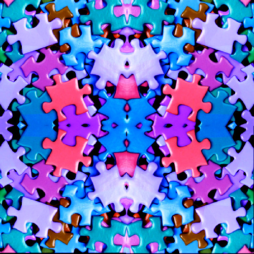 Colorful Jigsaw Puzzle Kaleidoscope