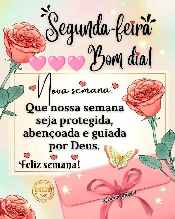 Feliz Segunda-Feira greeting with flowers and coffee cup