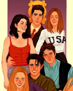 Friends TV Show Cast Illustration
