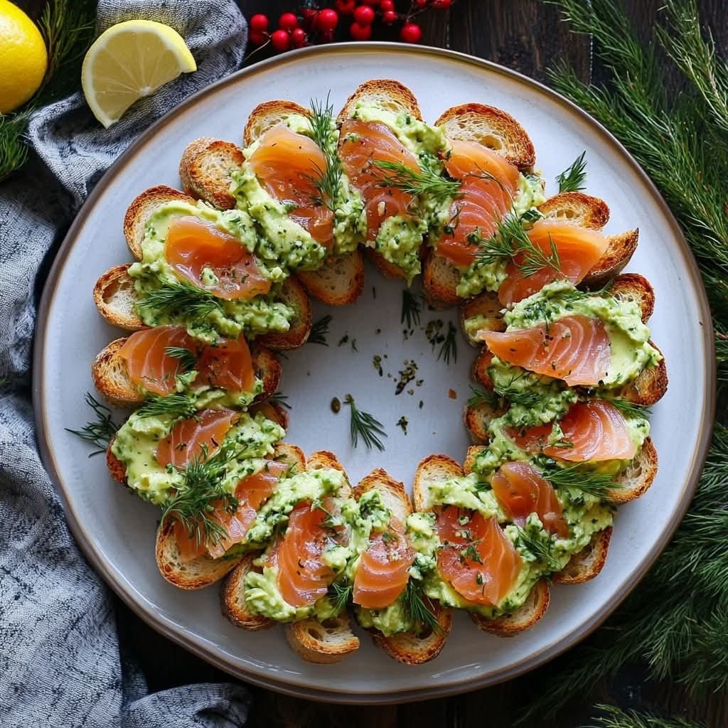 Salmon Crostini Wreath