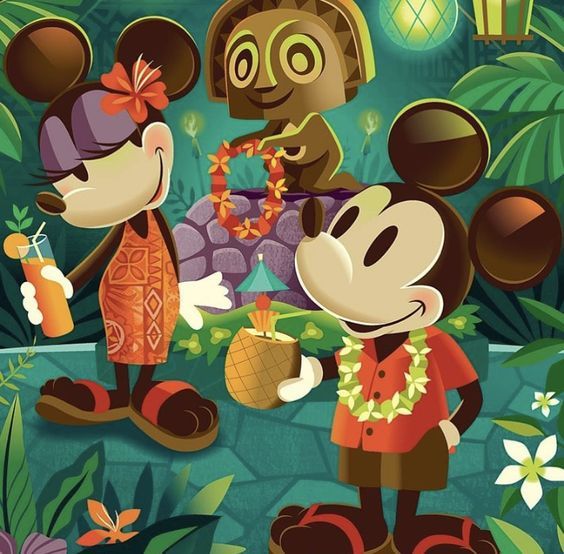 Polynesian Mickey and Minnie