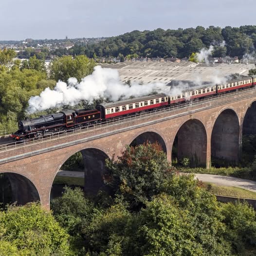 Steam Train on Stone Viaduct
