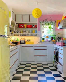 Colorful Retro Kitchen Interior