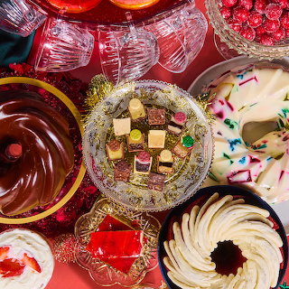 Festive Desserts and Chocolate Display