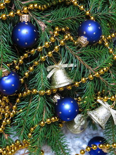 Blue Christmas Ornaments Tree