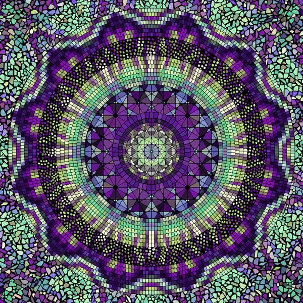 Purple Green Mosaic Mandala