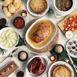 Festive Holiday Buffet Table